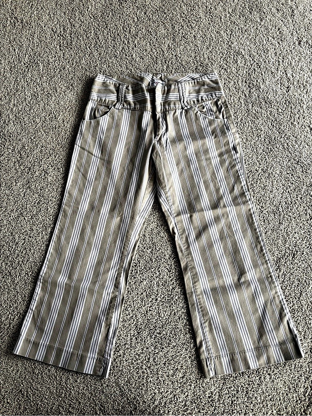 George & Martha Size 8 Striped Wide Leg Capris